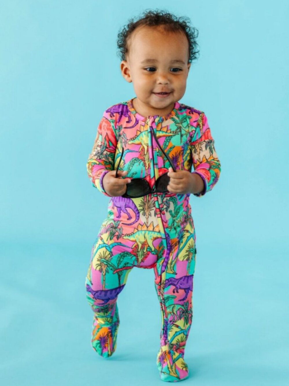 NWT Bums & Roses Extra-roar-dinary Bamboo Zipper Footie SZ 18-24 Months